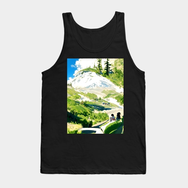 Green Rainier Hikes Tank Top by DaysuCollege